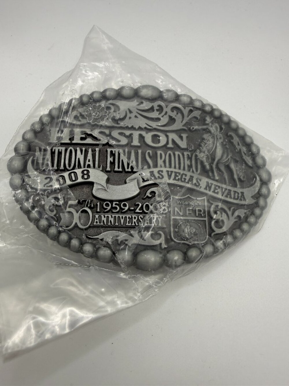 Vintage 2008 Hesston National Finals Rodeo Belt Buckle